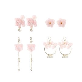 Real pink hydrangea earring set customized