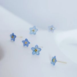 Gold color korean 2024 forget me not earrings