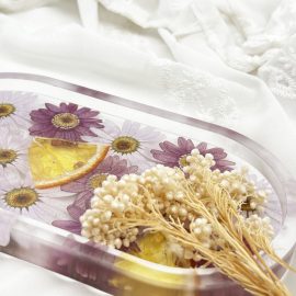 Resin accessories preserved flower catch all tray