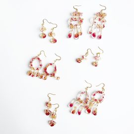 Best selling flower dry rose petals earrings