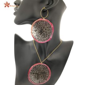 Real Dried Pressed Dragon Fruit Jewelry Necklace Earring