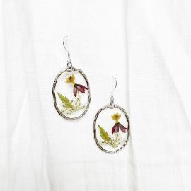 Custom oval stainless dance flower earrings