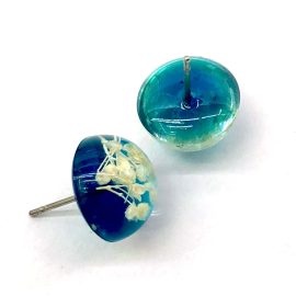 Handmade real flower resin jewelry earrings for girl