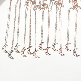 Hot selling elegant resin flower moon necklace