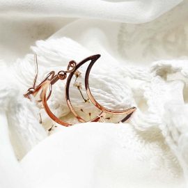 Rose gold queen anne’s lace real flower earrings