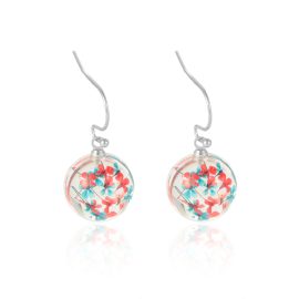 Resin bead queen anne’s lace flower natural jewelry earrings