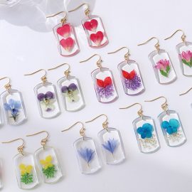 New fashion resin dried flower earrings flower pendant for women