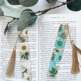Unique flower resin handmade flower bookmark