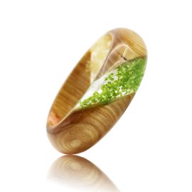 Green plant natural resin natural flower wood women bangles