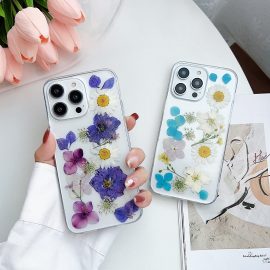 Direct factory wholesale resin epoxy floral clear phone case