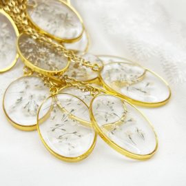 Wholesale women jewelry queen anne’s lace resin flower necklaces
