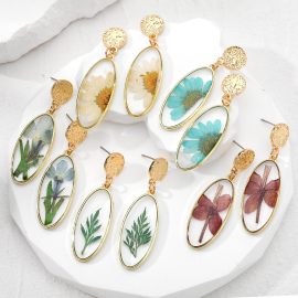 Custom floral pendant handmade resin flower earrings accessories