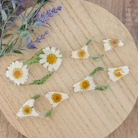 Custom handmade resin dried botanical bookmark