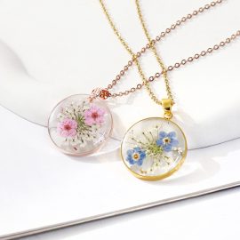 Gold and rose gold color round shape unusual necklaces