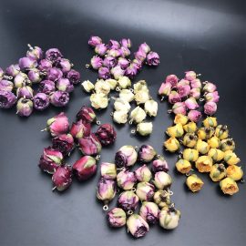 Small size real flower resin rose charms for necklaces