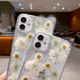 Pressed flower dried floral handmade custom resin phone case