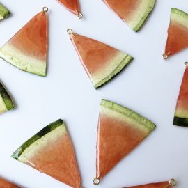 Real fruit watermelon resin necklace charms for jewelry
