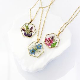 New fashion hoop resin rose flower gold women necklaces