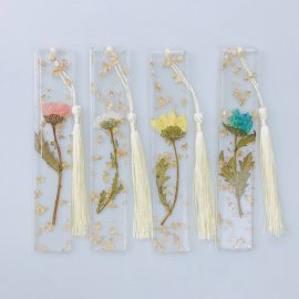 New custom good quality resin flower bookmark