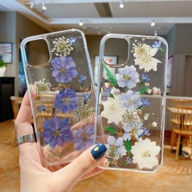 iphone 12 transparent handmade resin flower phone case