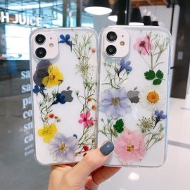 Winter wildflower resin phone case for iphone 11 12