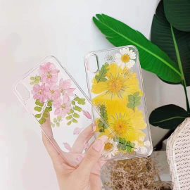 Handmade resin daiy flower silicon tpu phone case