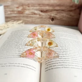 Office real pressed flower resin floral bookmark