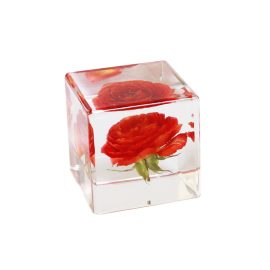 Rectangle custom real rose resin decoration ornaments