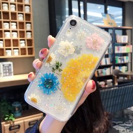 Cheap custom epoxy resin cosmos flower phone case for iphone