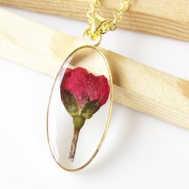 New elegant resin rose flower necklace for girl