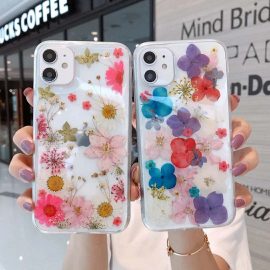 Iphone 13 15 15 pro max resin flower clear phone case