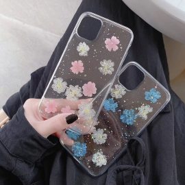 Resin flower phone case back transparent phone case for iphone 11 pro max