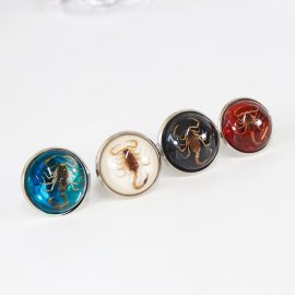Factory wholesale resin rings moonstone like scorpion ring cool specimen rings for men and woman