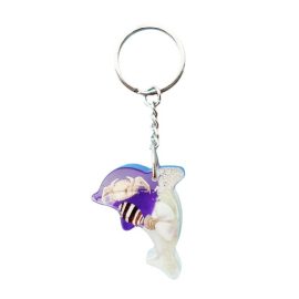 Wholesale custom jewelry dolphin shape key chain pendant seaside tourism souvenir jewelry keychain