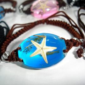 High quality sea handmade starfish marine bracelet resin braid chain men charms for bracelet