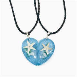 2024 wholesale resin necklace oceanarium souvenir starfish pendant heart couple necklace fashion jewelry necklaces